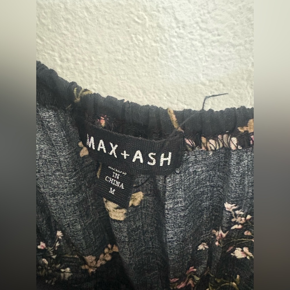 Max + Ash Floral Puff Sleeve black tiered Maxi Dress size M - Picture 4 of 6